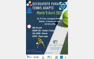Découv'Tennis - Lons- 09/04/2024