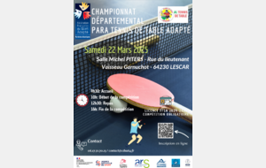 J3 Para Tennis de Table Adapté - Lescar